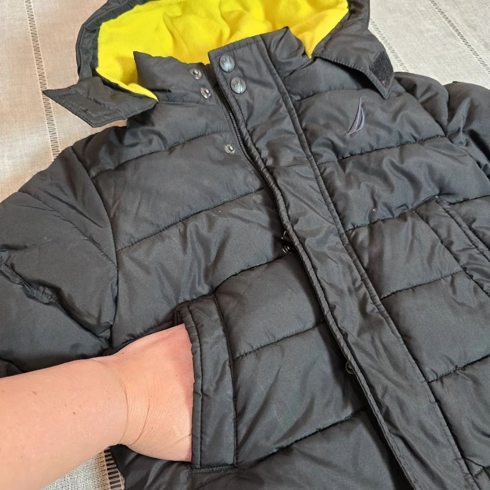 Nautica Little Boy's Hooded Full Zip Jacket Size 4 (S) Black Water Resistant